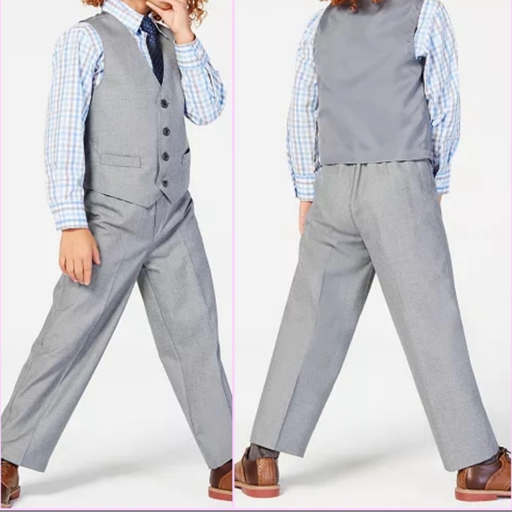 Nautica Boys Gray Vest & Dress Pants 2-Piece Formal Suit Set Size 5